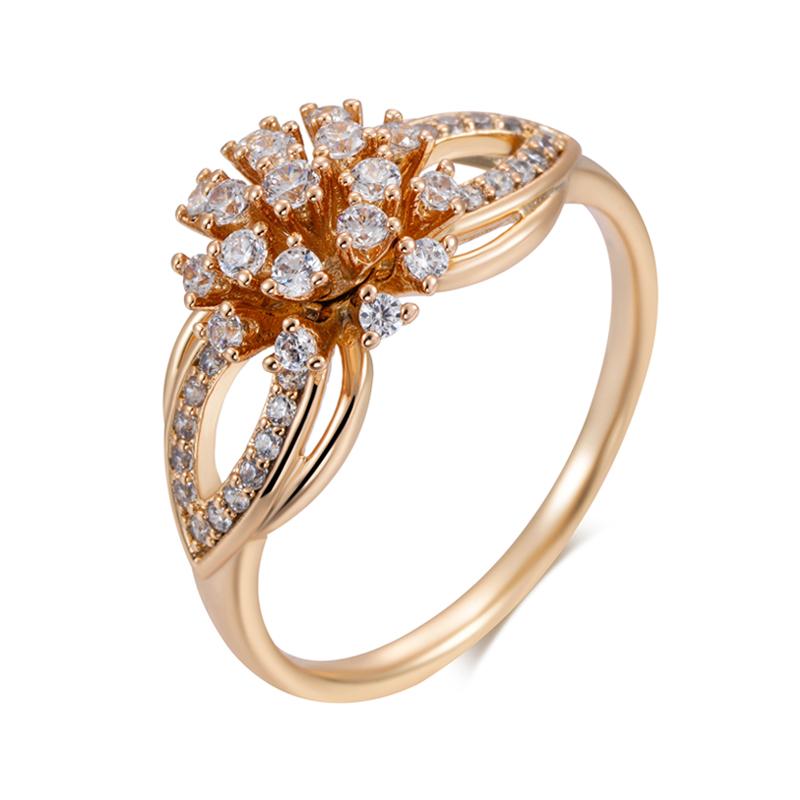 Bague Fleur en Cristal Unique Kienl pour Femmes Couleur Or Rose Avec Zircon Naturel Brillant Bijoux Vintage Quotidien Cadeau 9