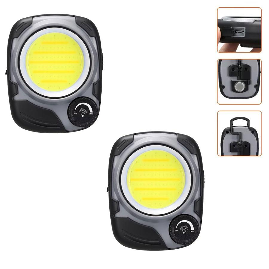 Built-in Battery Rechargeable Portable Lanterns With Magnetic/Hook Multifunctional Outdoor Camping Emergency Working Flashlight