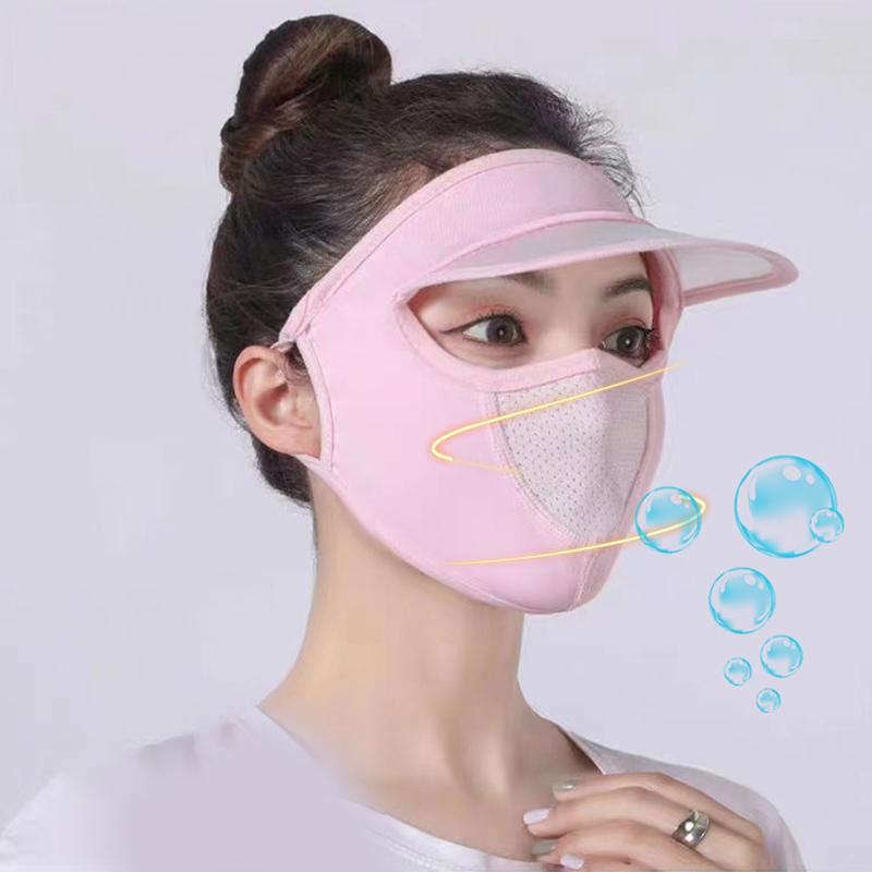 Summer Banana Models With Brim Sun Mask Full Face Ultraviolet Mask Sunshade Ice Silk Sunscreen Veil