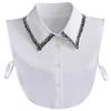 Women White Fake Collar Shirt Women's Lapel Detachable Shirt Collar Girls Sweater False Collar Lapel Blouse Tie Faux Col