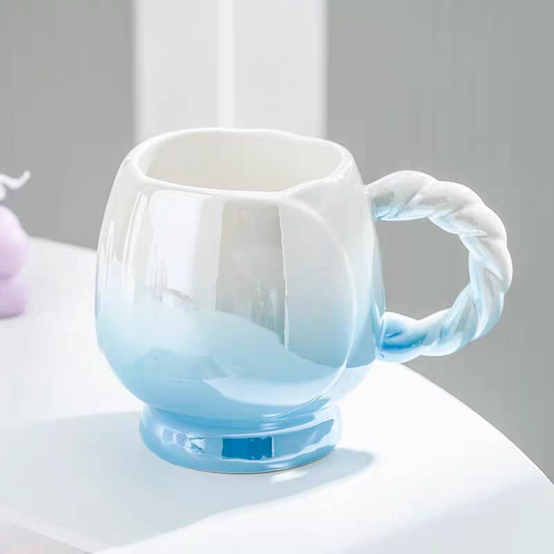 

Tulip Cup Premium Ins Style Ceramic Mug Large Capacity Water Cup Girls Coffee Mug Gift 301-400ml