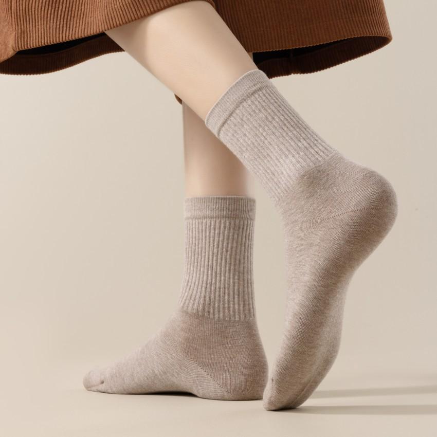 33% Wool Socks, Mid-Leg Socks, Warm In Winter, Fleece Thickened, And Brushed Boneless Stockings Inside