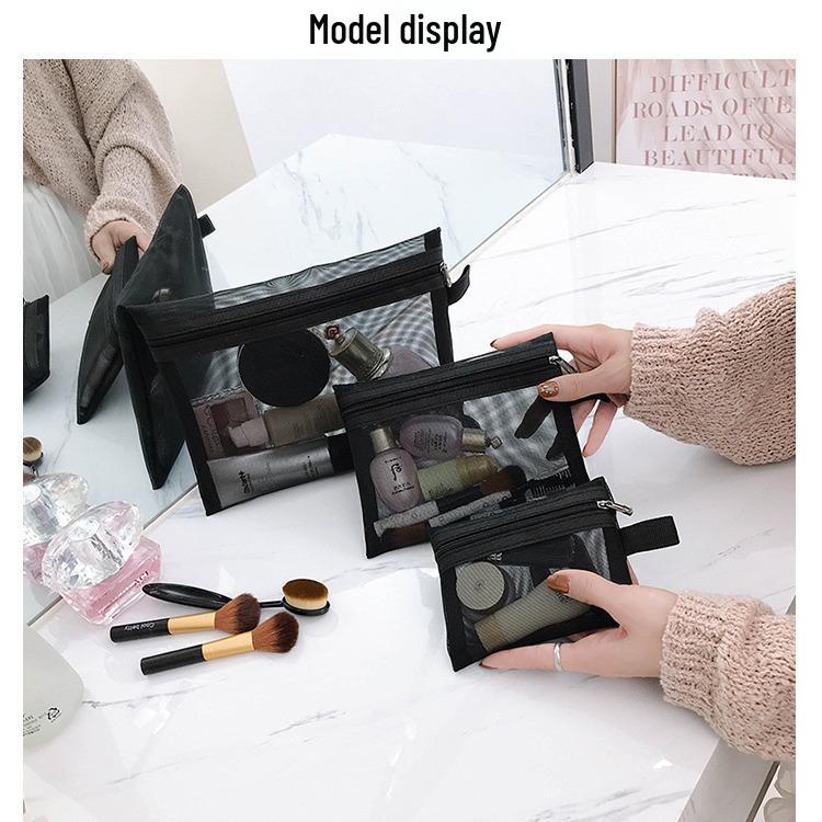 Mesh Makeup & Document Bag - Large Capacity Portable Touch-Up & Lipstick Bag