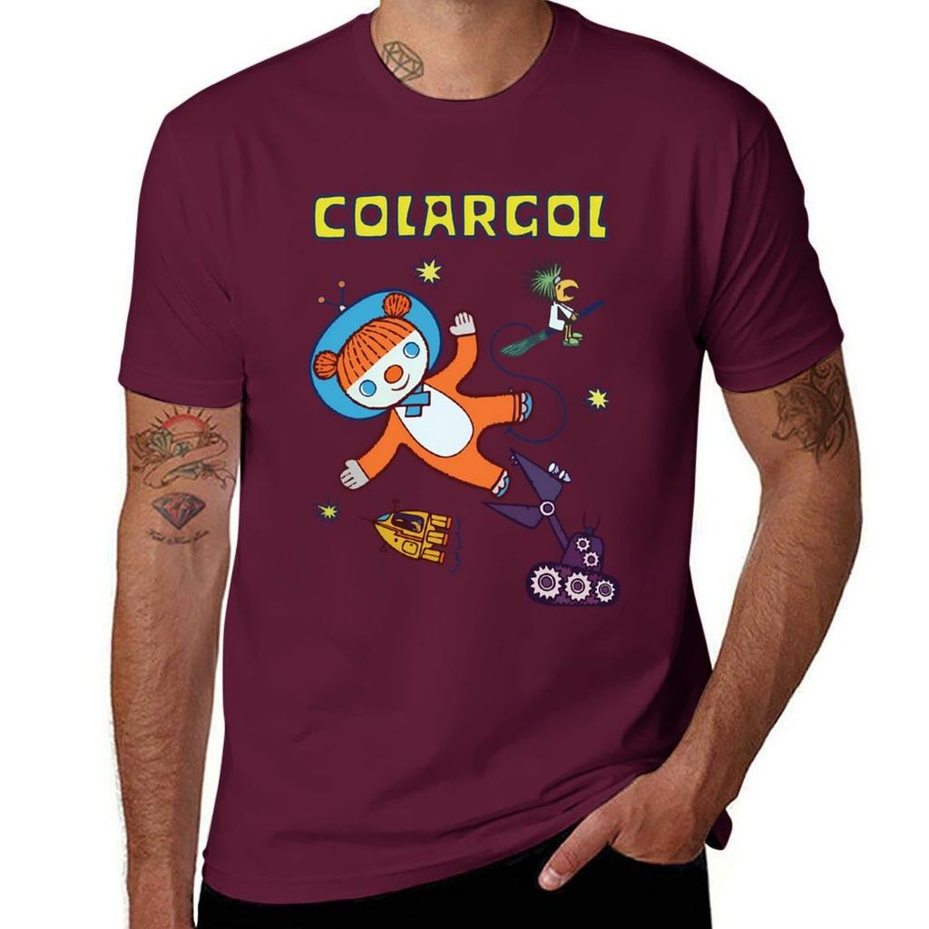 Colargol Bär im Weltraum T-Shirt Vintage Koreanische Mode Ästhetische Kleidung Schnelltrocknende Herren Weiße T-Shirts