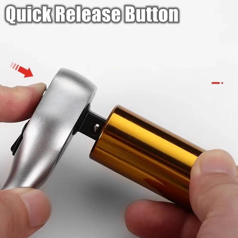 24/72 Tooth Quick Ratchet Wrench 1/2 1/4 3/8 3 Size Flying Wrenches Two-way Socket Wrench Repair Tools for For Vehicle Bicycle