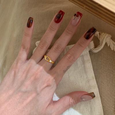 Xiaohongshu Bestseller: Rhinestone Horseshoe Buckle Ring - Elegant, Retro, and Versatile for Women