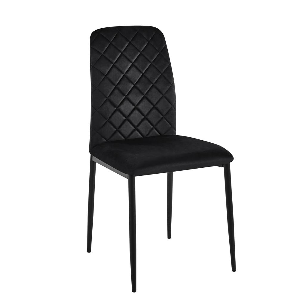 MAVERIK Velvet Upholstered Velvet Chair, Black