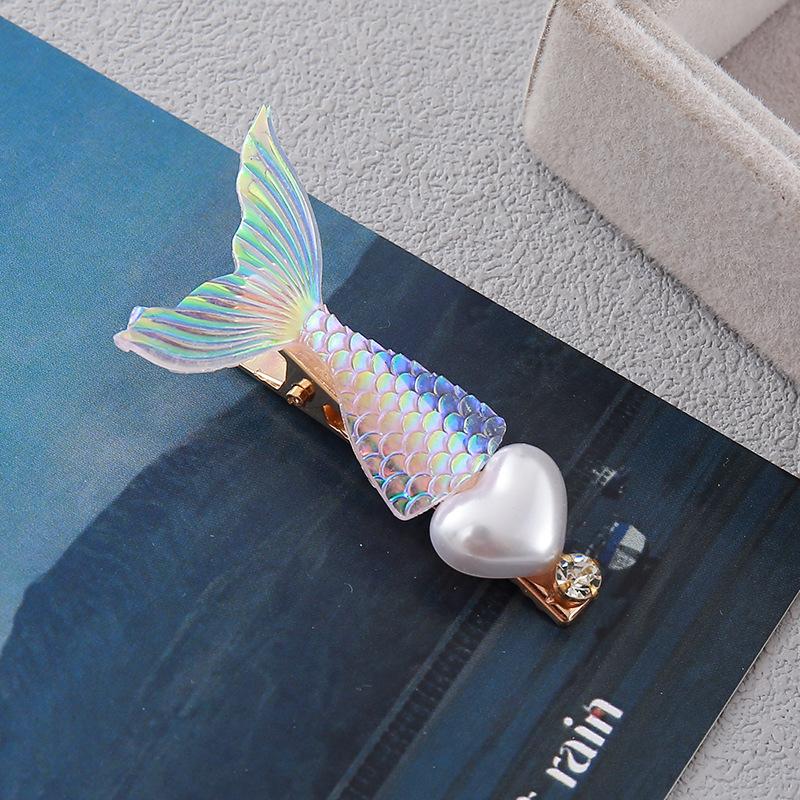 New style cream shell starfish knot hair clip female forest sweet and simple girl heart cute duckbill clip