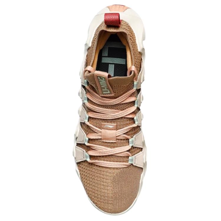 Li Ning Huanci Comfortable Casual Low-Top Running Shoes Women Sneaker Deer-Brown ARKR008-3