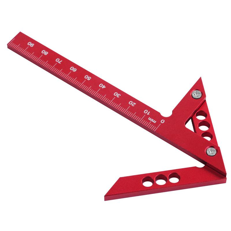 1pc Aluminum Alloy Center Finder Line Gauge 45/ 90 Degree Marking Ruler Woodworking Square Center Scribe Ruler Measuring Tools