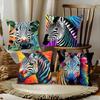 Abstract Zebra Color Pillow Case Fashion Square Pillowcase Bedroom Sofa Room Ins Decoration Leisure