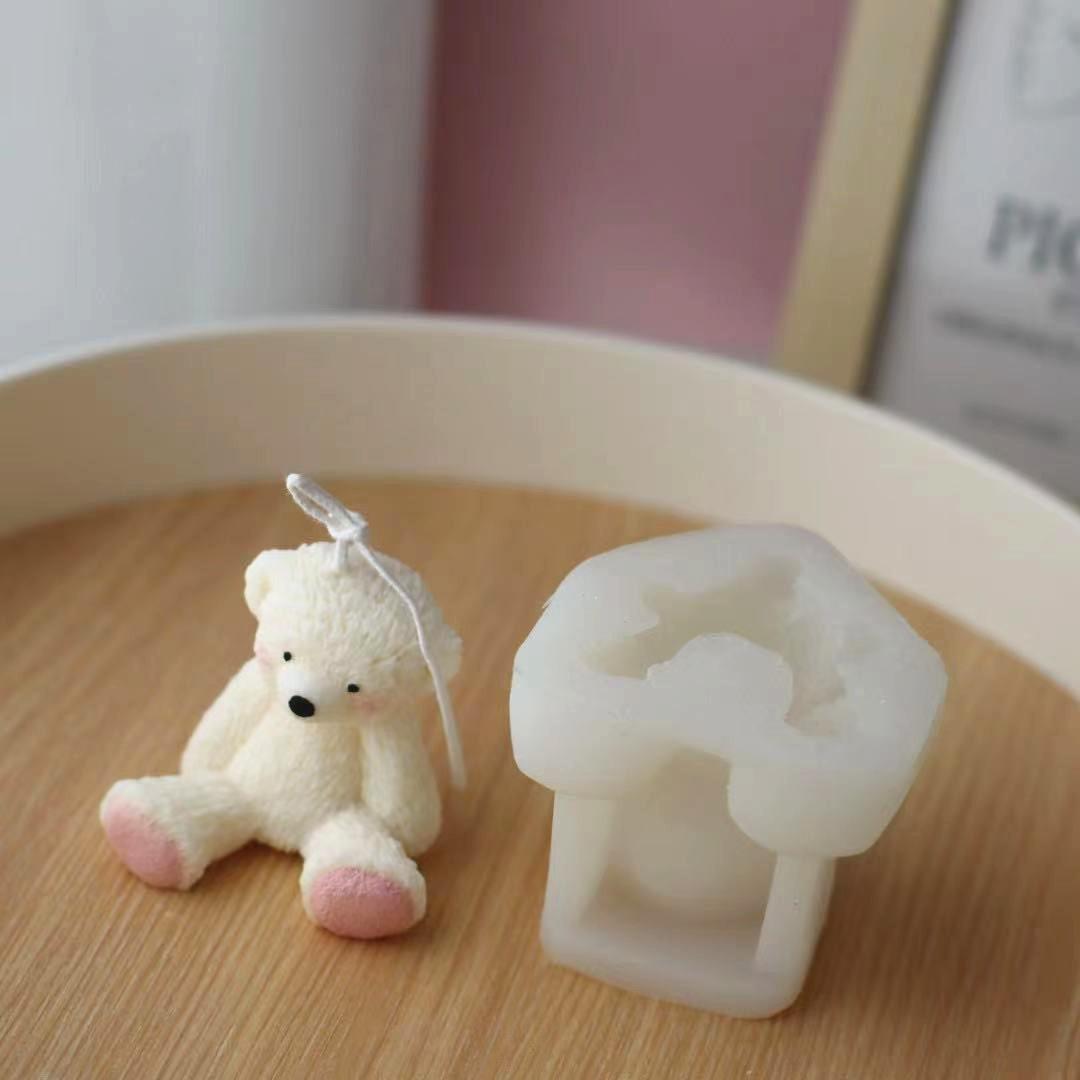 

Плюшевый сидящий плюшевый мишка, силиконовая форма, форма для свечи, гипсовая форма, украшение дома, силиконовая форма, сделай сам, свечи, Рождественская форма