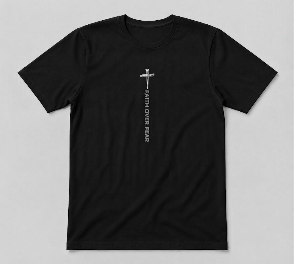 Faith Over Fear Christian Bible Faith Cross Black T-shirt