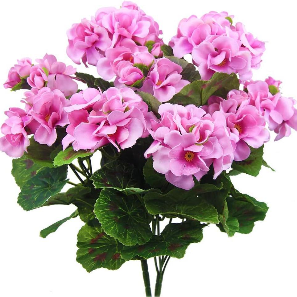 Best-selling Silk Begonia & Geranium Fake Flowers for Weddings and Home Decor