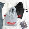 Red Whale Heart Hoodie Unisex Loose Fit Couple Sweatshirt Star Fans Streetwear