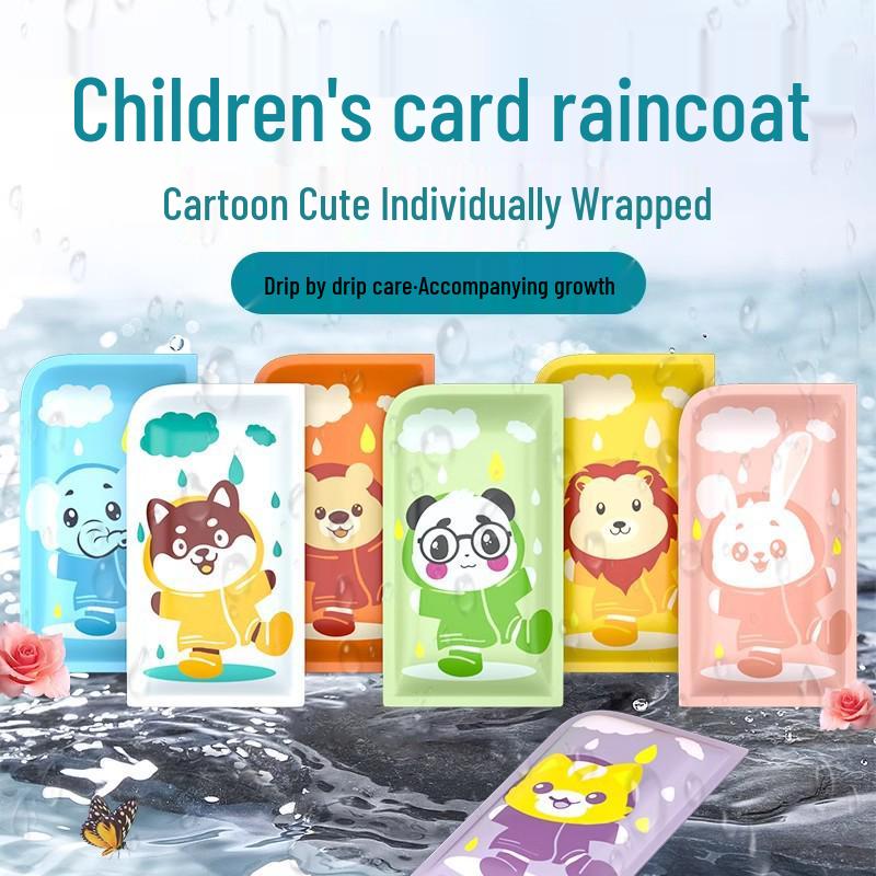 

**Детский мультяшный дождевик**: Прочный, Утолщенный, Прозрачный, Комбинезон на все тело для начальной школы** Charming Purple Cat - Single Pack