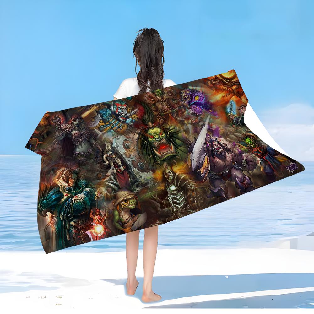 Game World of Warcraft Printed Beach Towels Shower Towel Sauna Travel Spa Microfiber Quick Dry Gym Accessories Cute Room Decor