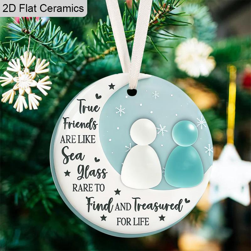 Freundschaft Dekor Ornament Inspirierendes Zitat, Hängedekoration, Festliche Dekoration, Zeitloses Freundschaftsandenken, Weihnachts-/Geburtstagsgeschenke für BBF