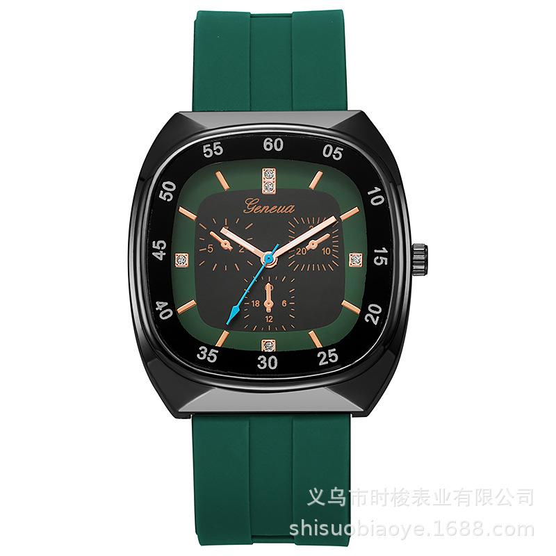 

Мужские спортивные часы квадратные водонепроницаемые кварцевые часы повседневный дизайн часы деловые часы подарок на день рождения зелёный