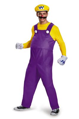 Super Mario Wario Deluxe Costume for Men Adults Halloween Cosplay Disguise Costume Video Game Bros.