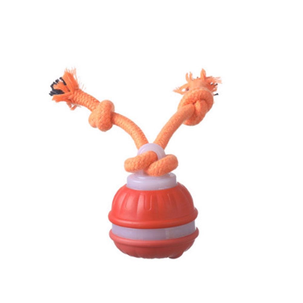 

Smart Interactive Dog Toy Ball Motion Activated Automatic Moving Squeaky USB Charging Puppy Chew Toy with Knot Rope оранжевый