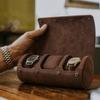 CONTACT'S Genuine Leather Men Watch Case Luxury Designer 1/2/3/4 Slots Egg-Shaped Watch Box Women Watches Travel Watch Bags