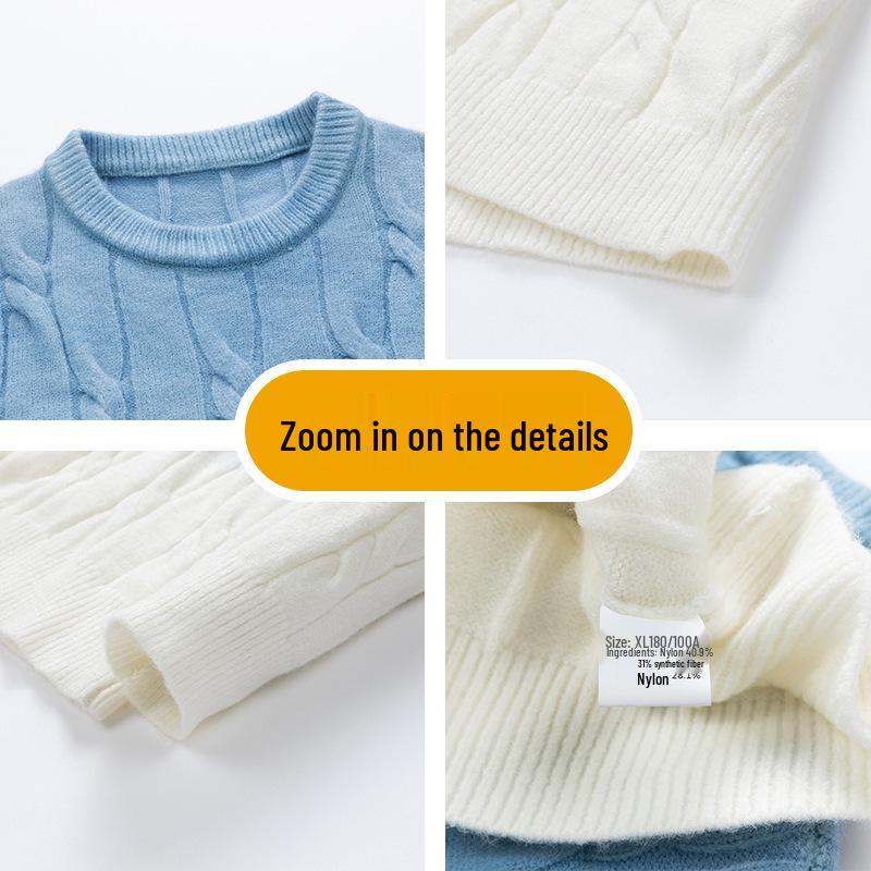 Men's Gradient Trendy Thick Knit Pullover Sweater