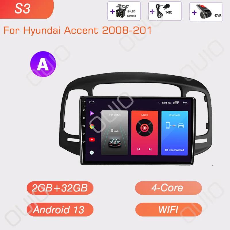 Android 13 Carplay radio For Hyundai Accent 2008 2009 2010 2011 Car stereo Multimedia Player android Auto GPS navigation 2DIN