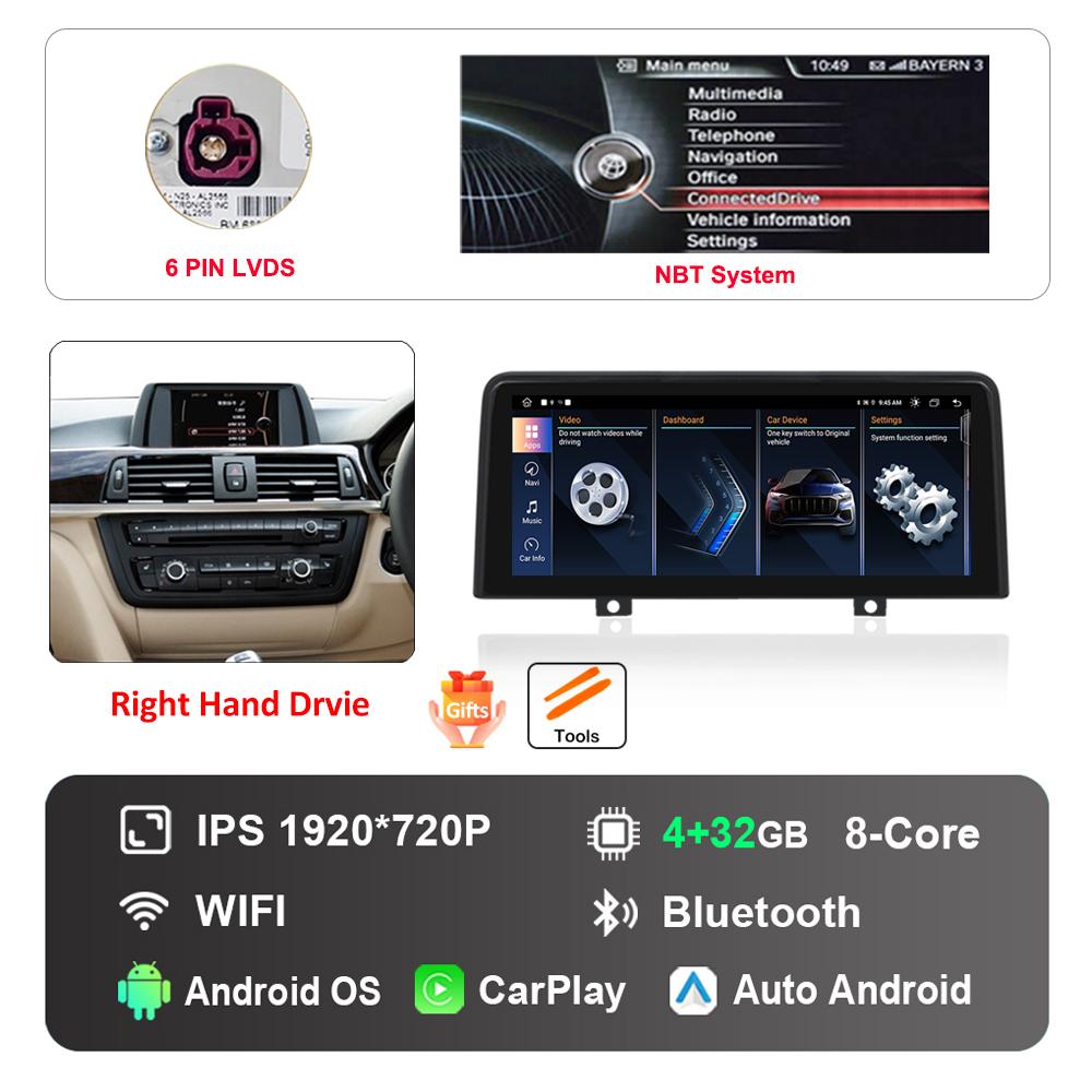 

12.3 inch Right Hand Drvie for BMW 3 4 series F30 F31 F32 F33 F34 F36 NBT EVO System Android Car Radio Multimedia Player 4G WiFi