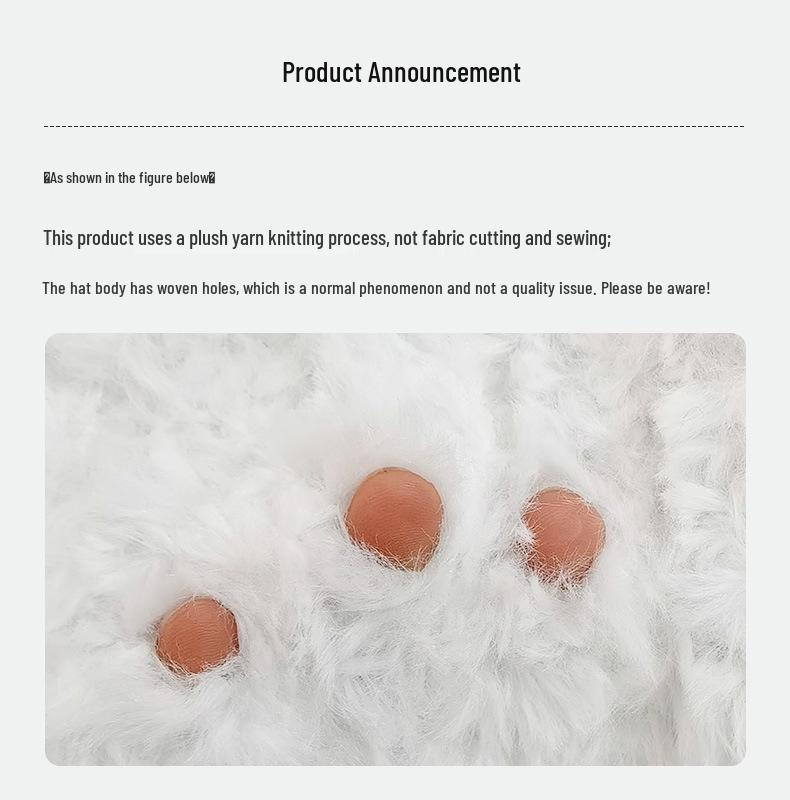 Women's Large Head Circumference White Knitted Wool Beanie - Fluffy, Warm, and Face-Slimming for Autumn and Winter