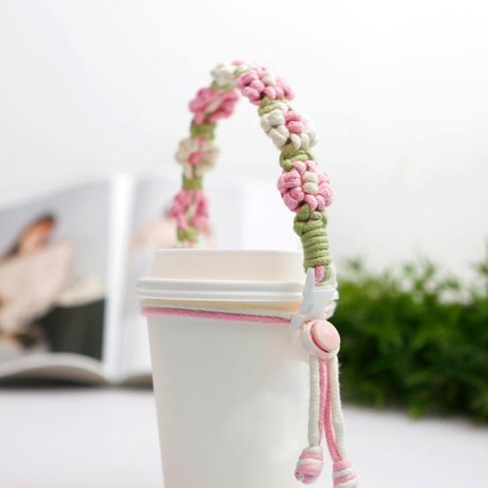 Wasserflasche Handschlaufe Manuell Geflochtene Blumenform Verstellbarer Umfang Süße Farbe