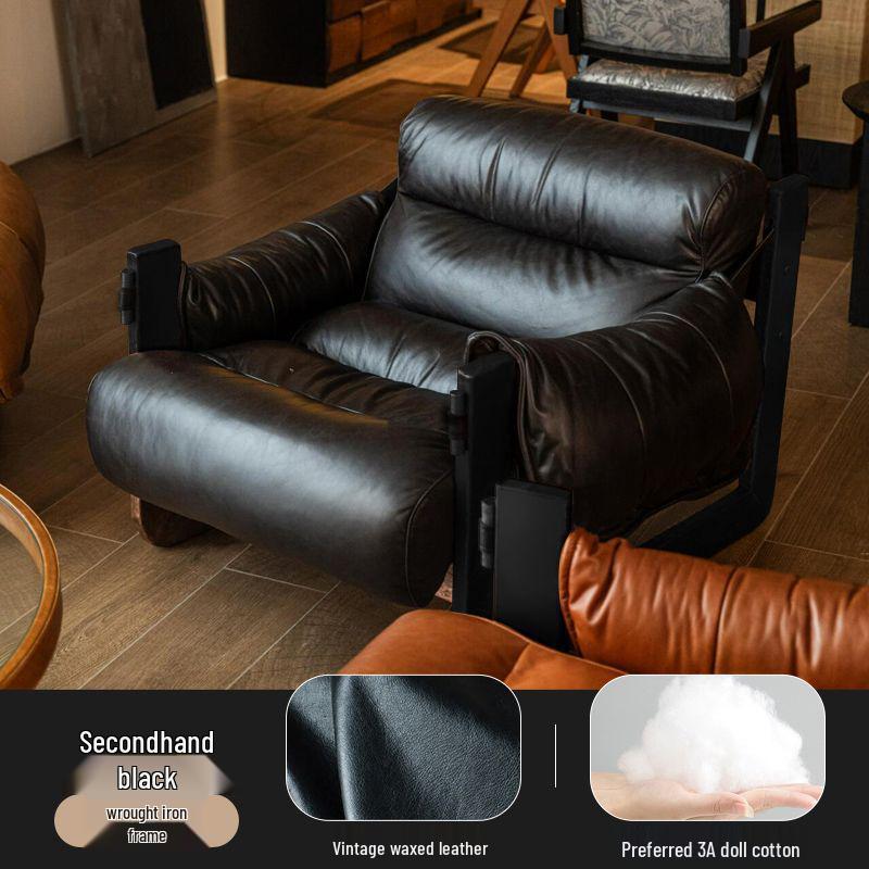 Jersey Island Designer Reclining Sofa Chair for Living Room - Light Luxury Retro Style