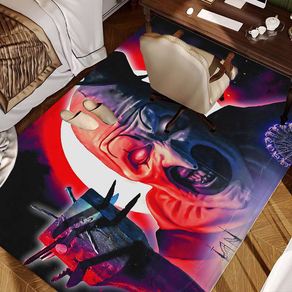 T-Terrifier 3 Horror Clown Movie Floor Mat Cheaper Anti-slip Modern Living Room Balcony Printed Bedside Mats