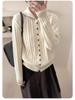 Women's High Neck Cable Knit Wool Cardigan – Autumn Winter Fashion, Thick Loose Fit, Long Sleeve Sweater
