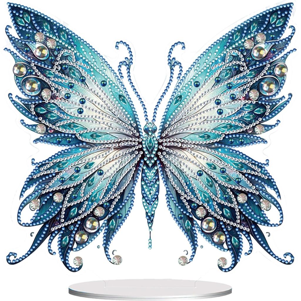 Colorful Butterfly Desktop Diamond Art Kits Animal Diamond Painting Desktop Ornaments Kit for Home Office Desktop Decor