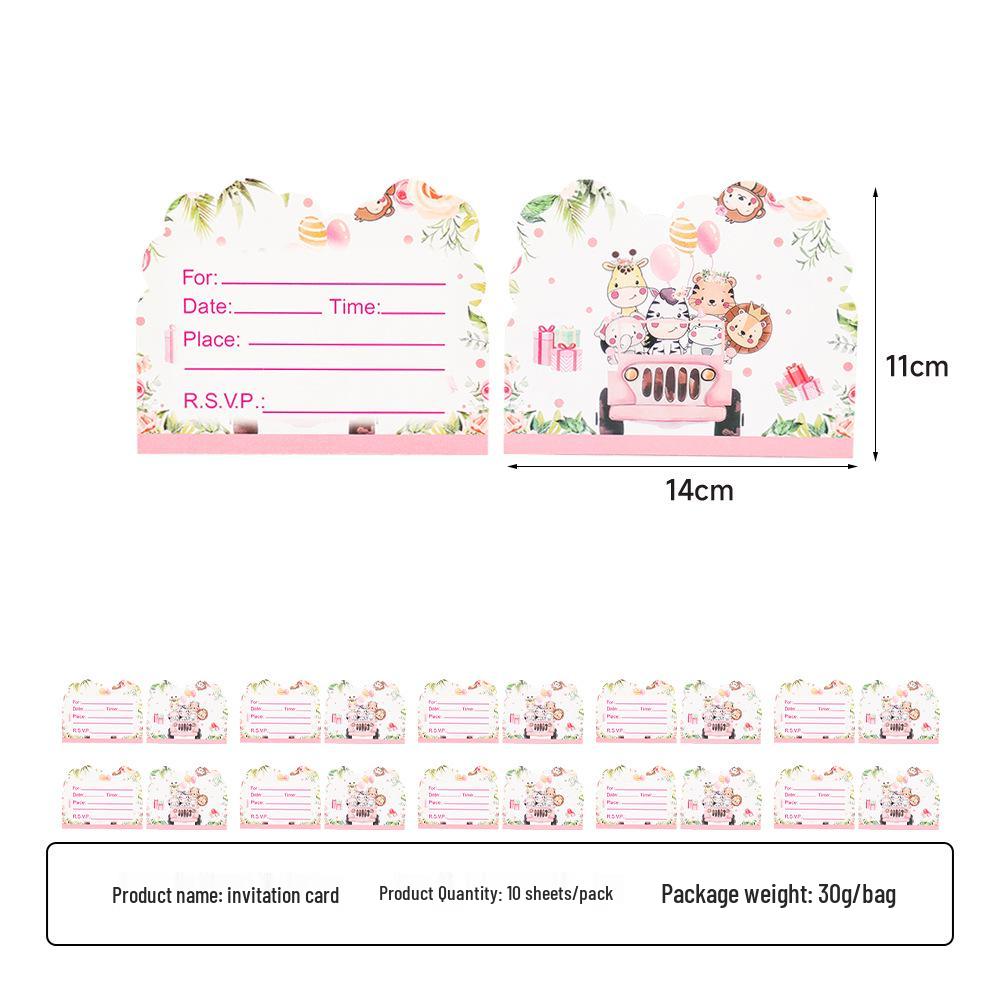2025 Pink Jungle Animal Party Paper Tableware Set: Plates, Cups, Napkins, Tablecloth