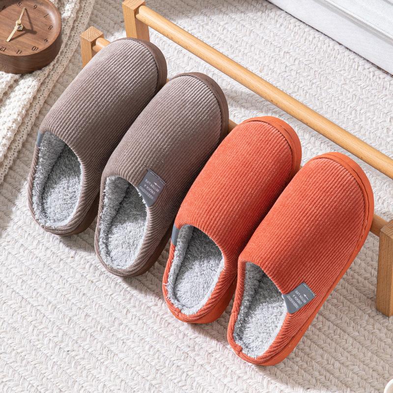 Cotton slippers autumn and winter couple home slippers indoor shoes warm cotton shoes non-slip plush cotton drags