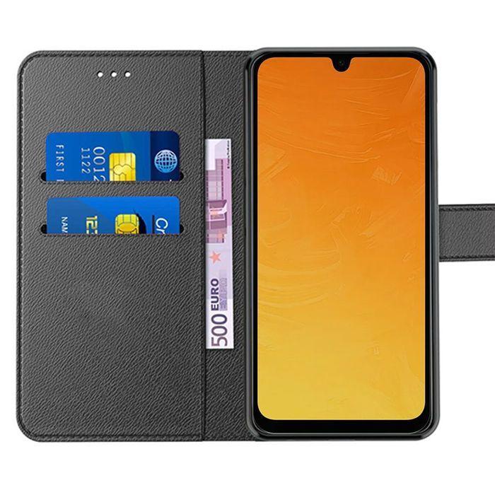 Coque de protection - BOOLING - pour Samsung Galaxy A26 5G - Cuir synthétique noir - 2 verres trempés - Antichoc
