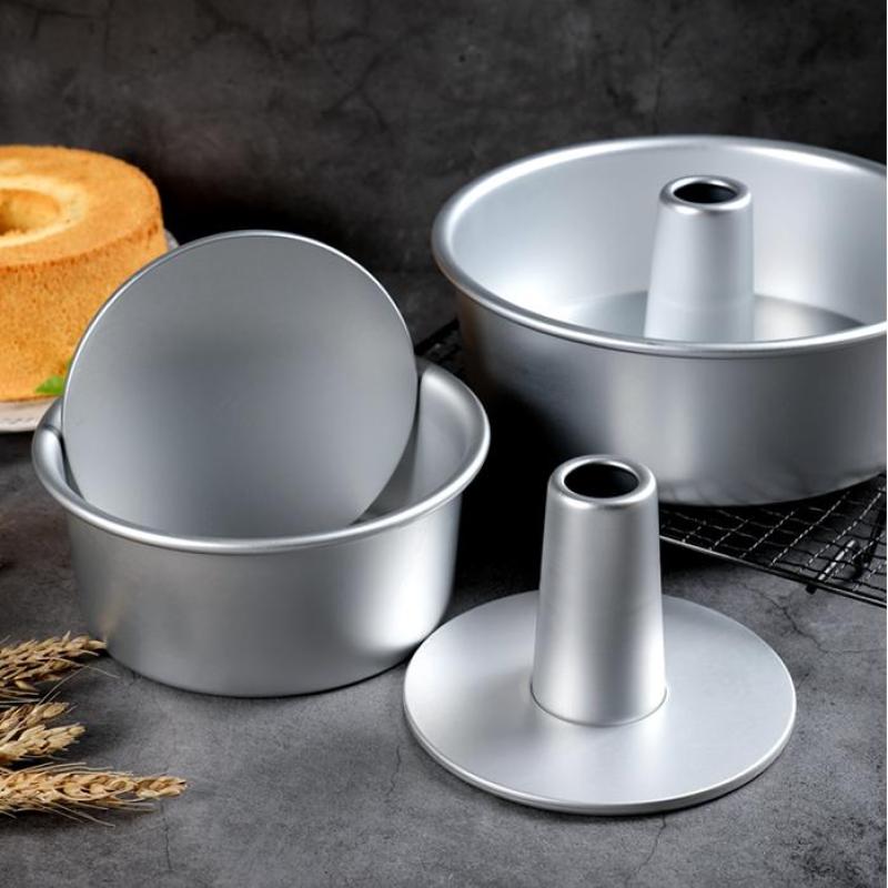 Round Middle Hole Chiffon Cake Toast Bread Pan Removable Bottom Hollow Chimney Mold Diy Baking Tools Bake Model Bread Box