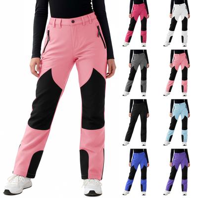 Girls' Insulated Ski Pants With Fleece Winter Warm Snowboard Pants Outdoor Hiking Snowsuit
