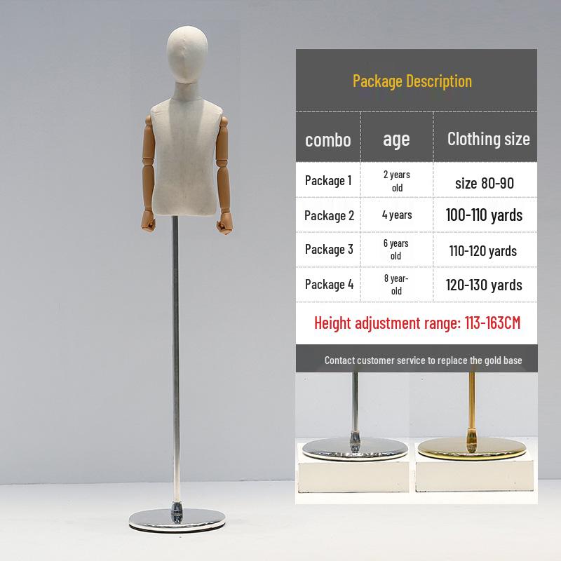 

Дитячий манекен для демонстрації одягу до пояса з головою для хлопчиків та дівчаток Age 8