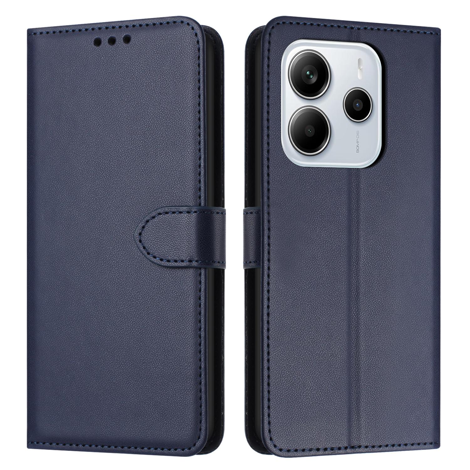 

Для Xiaomi Redmi Note 14 4G (163,25 мм) Чохол-підставка-гаманець Шкіряний чохол для телефону з ремінцем Blue