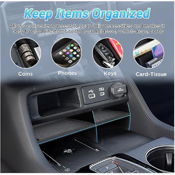 Center Console Organizer Compatible With  2024 2025 2026 Pilot/2026 Passport Accessories, Storage Box Tray Ert Divider Compartment Tray Interior