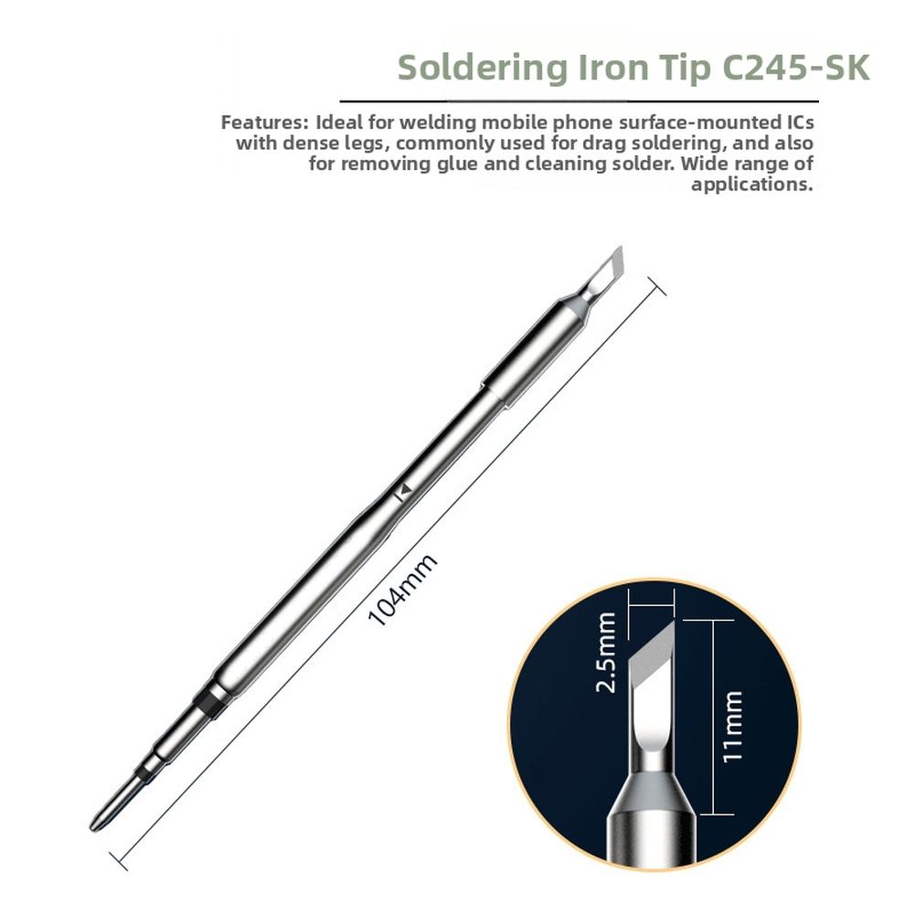 C245 Soldering Iron Tip Stainless Steel High Temperature Resistant For OSS TEAM C245 Series Quick Heat Smooth Flow Accessories