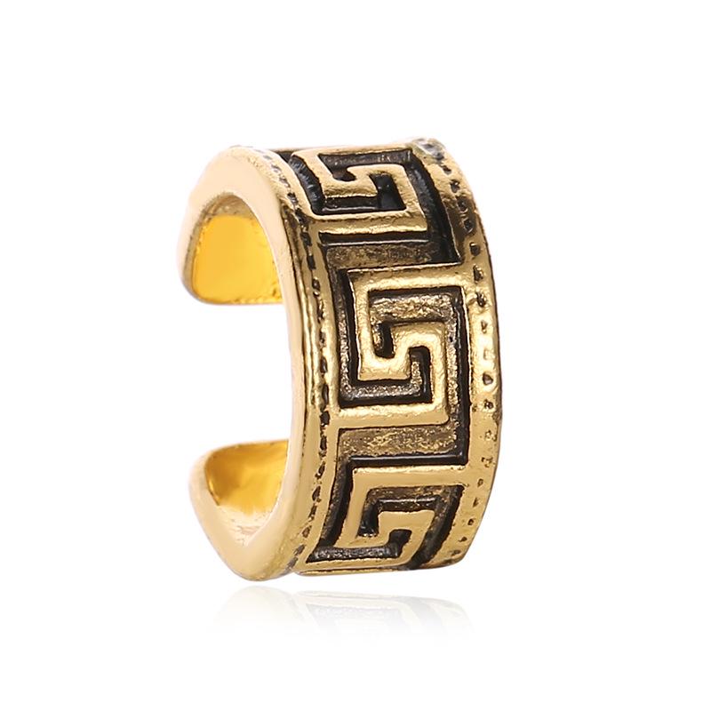 

Трендовые ретро-серьги-каффы с полым этническим узором – унисекс