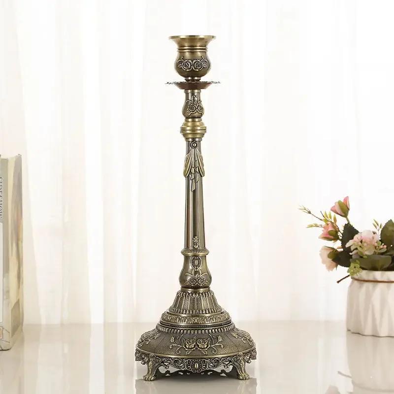 

Candlestick Holder Bronze Metal Candle Stand Candle Holder Wedding Restaurant Decor Candlelight Dinner Props Daily Accessories