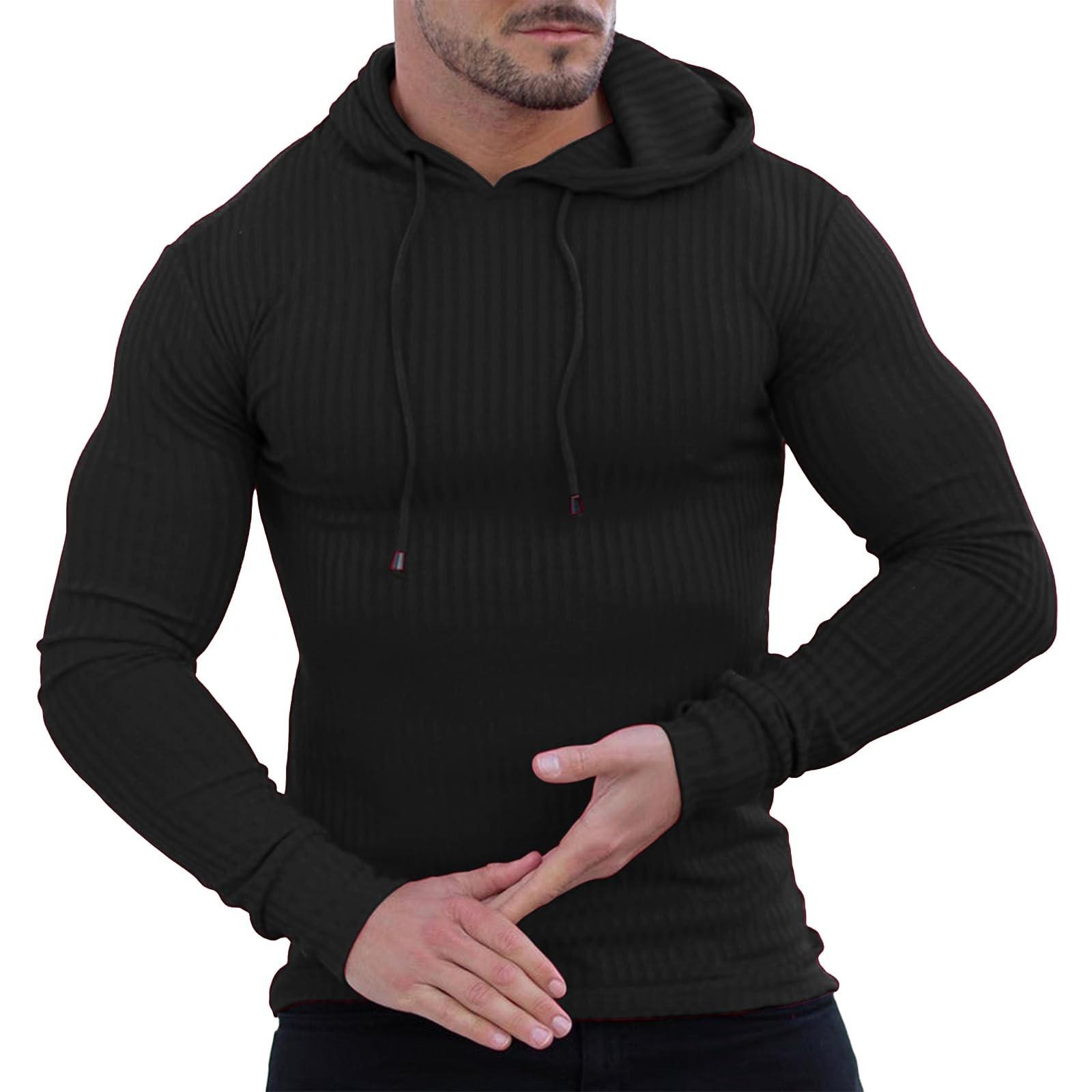 

Hoodie Herren Einfarbiges Langarm Casual Kapuzenpullover Shirts Sportshirt Mit Kapuze Freizeit Sweatshirt Outdoor Freizeitshirt L чёрный