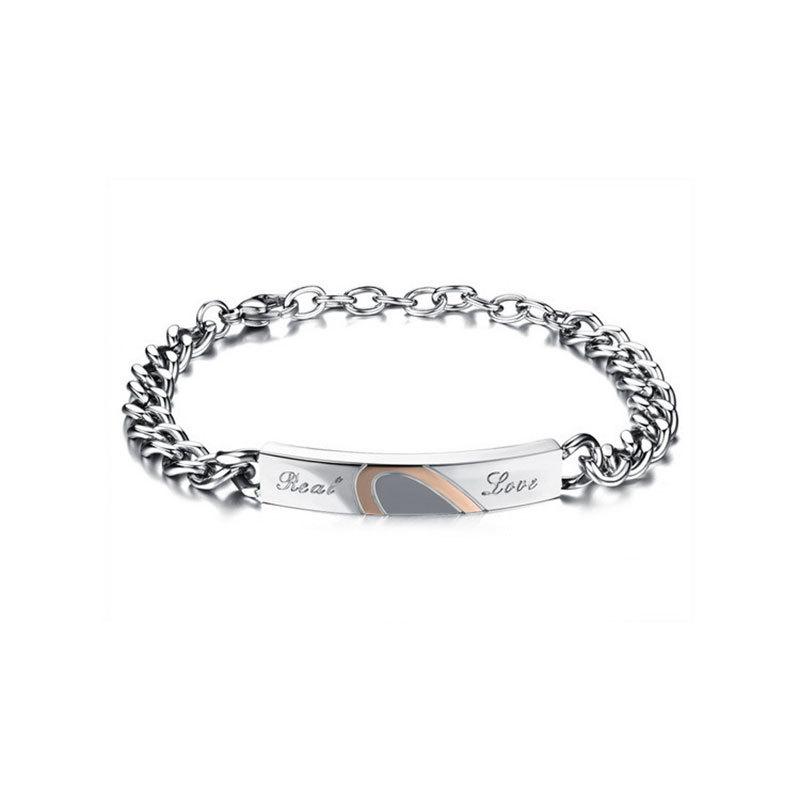 Love Black Rose Gold Peach Heart Bracelet Niche Design Couple Bracelet True Love Titanium Steel Bracelet
