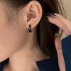 Temperament Gold Color Geometric Square Hoop Earrings For Women Fashion Personality Daily Commuting Jewelry Accessories