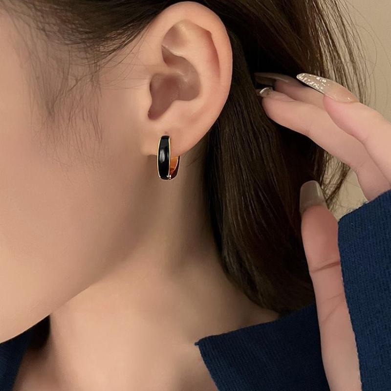 Temperament Gold Color Geometric Square Hoop Earrings For Women Fashion Personality Daily Commuting Jewelry Accessories